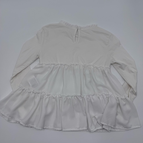 Mayoral Girls’ Tiered Ruffle Tunic Blouse Top White Size 10 Swing Back Button - Picture 4 of 6